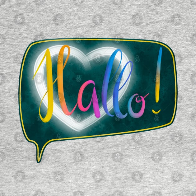 Hallo! with heart lettering by nobelbunt